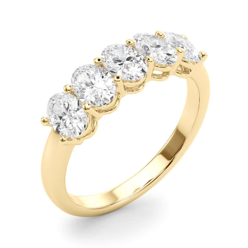 14k Diamond Five Stone Ring 