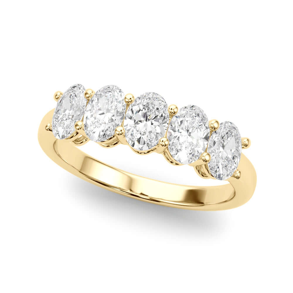 14k Diamond Five Stone Ring 