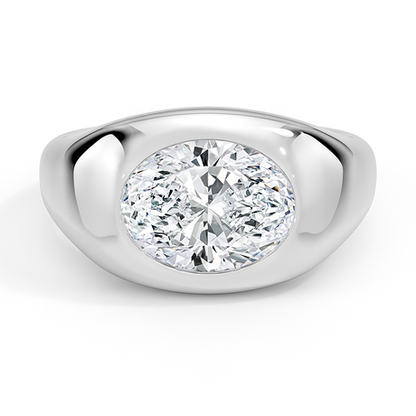 Sloane Flush Set Solitaire Dome Ring