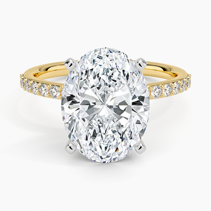 Petite Shared Prong Half Coverage Diamond Ring