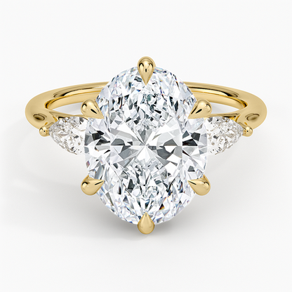 Luxe Delilah Three Stone Pear Diamond Ring