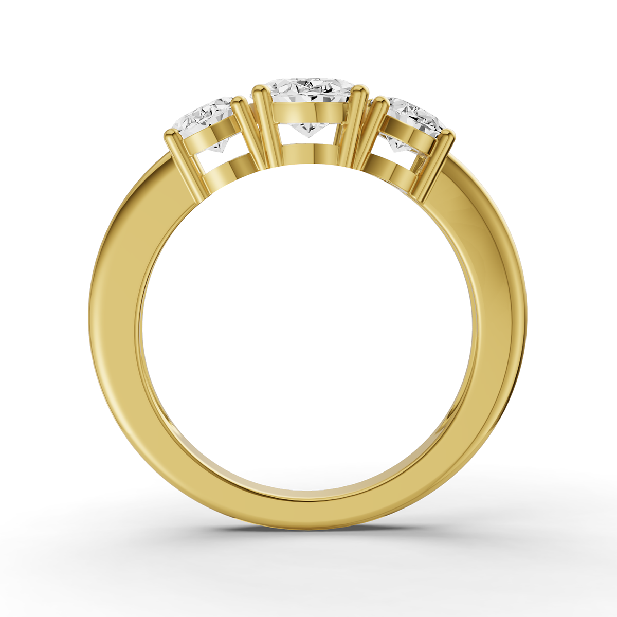 LG Oval 3 Stone Basket Setting Ring