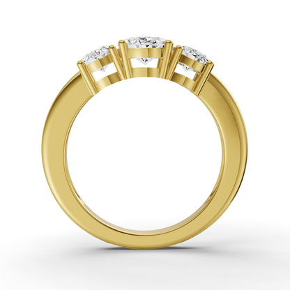 LG Oval 3 Stone Basket Setting Ring