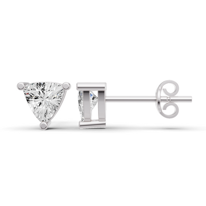 W Lab Grown Trillion Shape Diamond Solitaire Earrings with Prong Setting