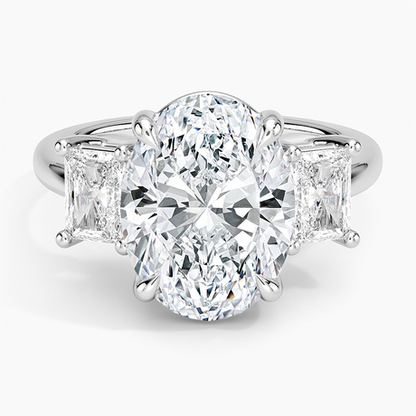 Luxe Helena Radiant-Cut Three Stone Diamond Ring