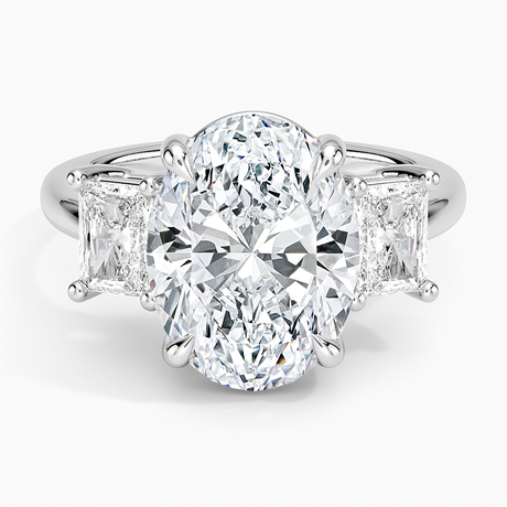 Luxe Helena Radiant-Cut Three Stone Diamond Ring