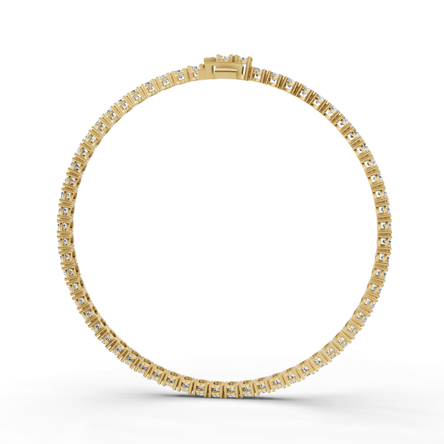 W Lab Grown Diamond Straight-Line Tennis Bracelet in 14K Yellow Gold