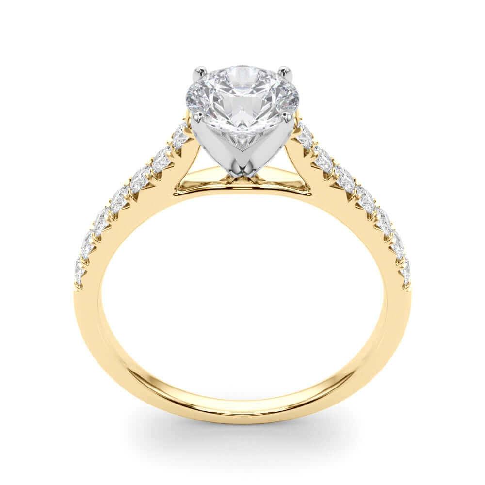 JewelMore 2 Carat Round Lab Grown Diamond Engagement Ring for Women | 14K Gold | 1.70 Carat Center stone | F-G Color, VS-SI Clarity | Beautiful Collection | 30 Day Free Return