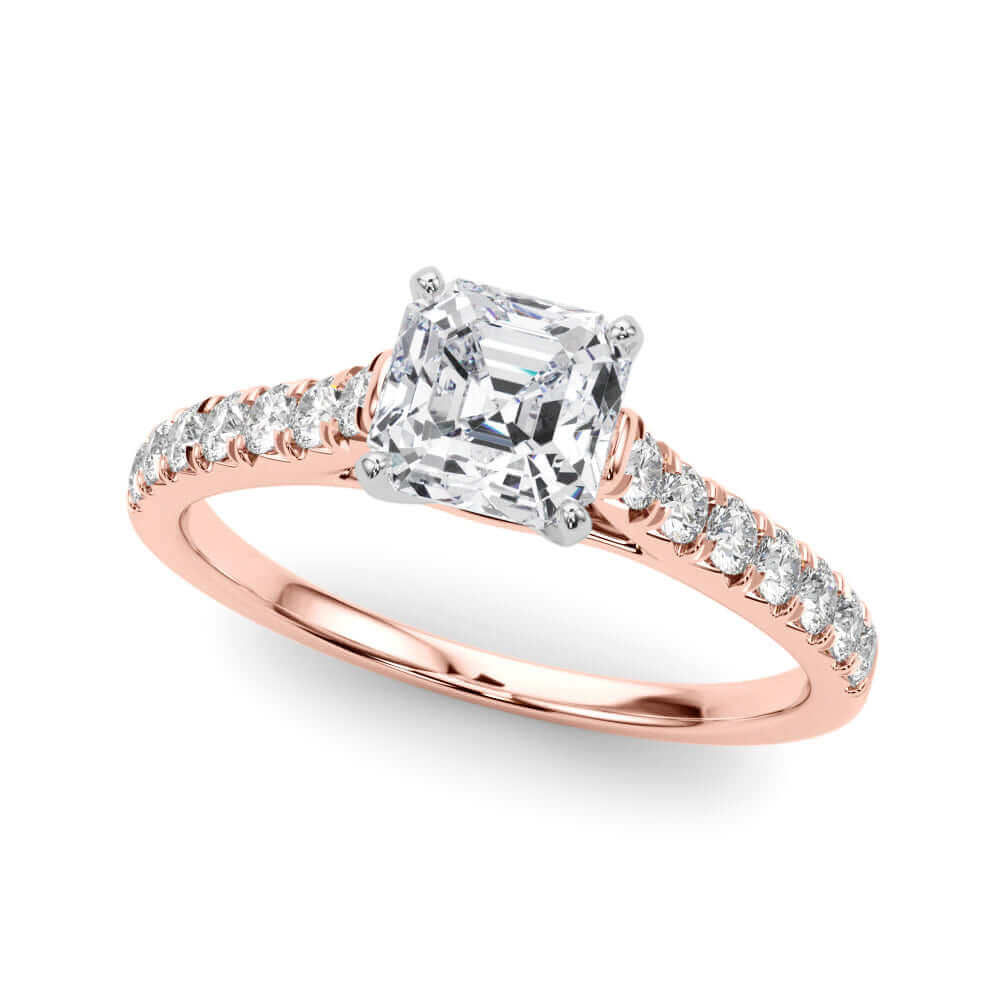 2 Carat Princess and Round Lab Grown Diamond Engagement Ring for Women