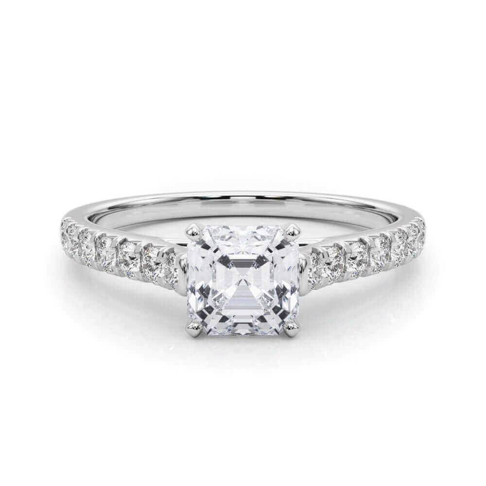 2 Carat Princess and Round Lab Grown Diamond Engagement Ring for Women