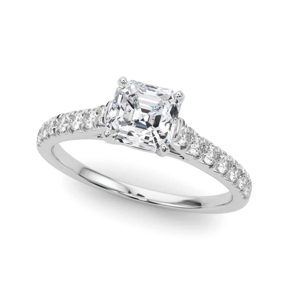 2 Carat Princess and Round Lab Grown Diamond Engagement Ring for Women