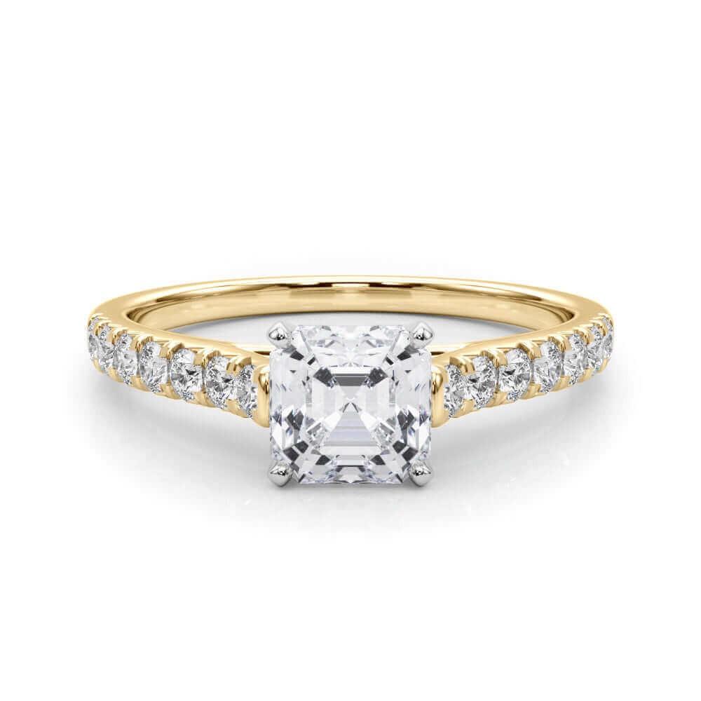 2 Carat Princess and Round Lab Grown Diamond Engagement Ring for Women