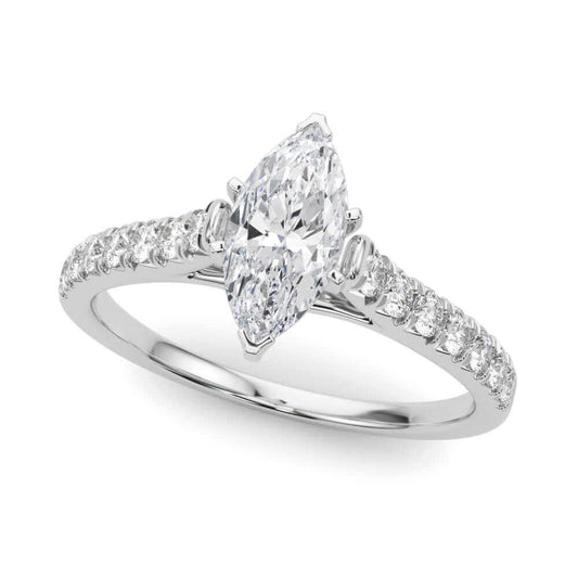 2 Carat Round & Marquise Lab Grown Diamond Engagement Ring for Women