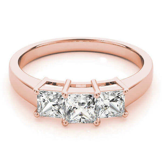 3 Stone Princess Diamond Ring 