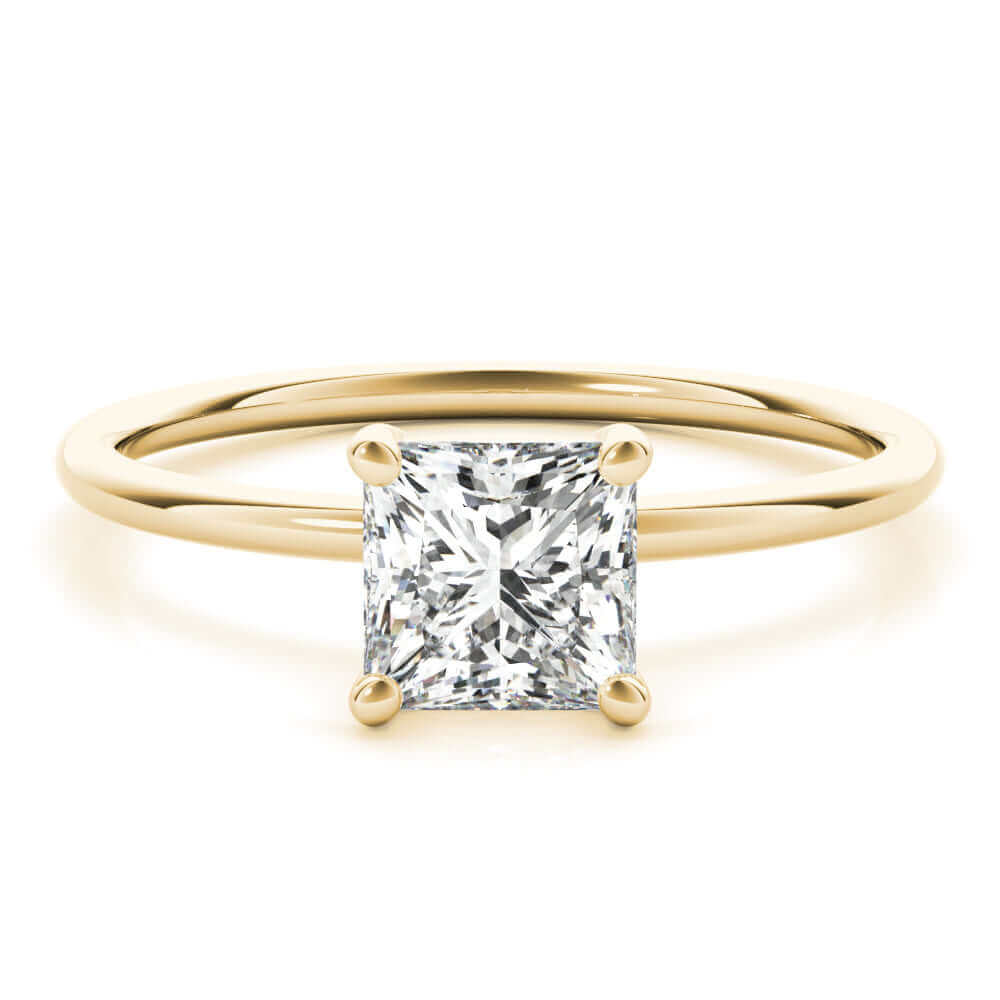 JewelMore 1 Carat to 3 Carat Solitaire Princess Lab Grown Diamond Graduated Engagement Ring for Women | 14K Gold | F-G Color, VS-SI Clarity | Luxury Collection | 30 Day Free Return