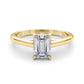 JewelMore 1 Carat to 3 Carat Emerald Cut Lab Grown Diamond Graduated Engagement Ring for Women | 14K Gold | Emerald Cut Diamond Ring | F-G Color, VS-SI Clarity | Splendid Design | 30 Day Free Return