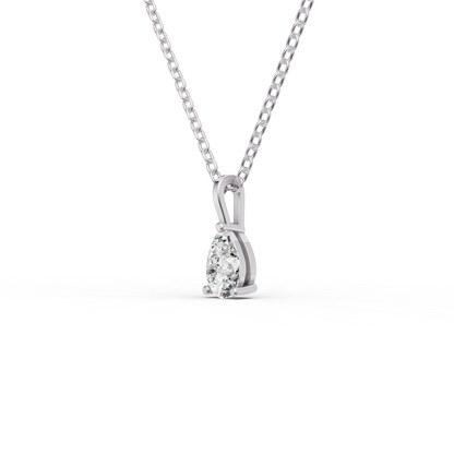 Lab Grown Pear Shape Diamond Solitaire Pendant with Bail
