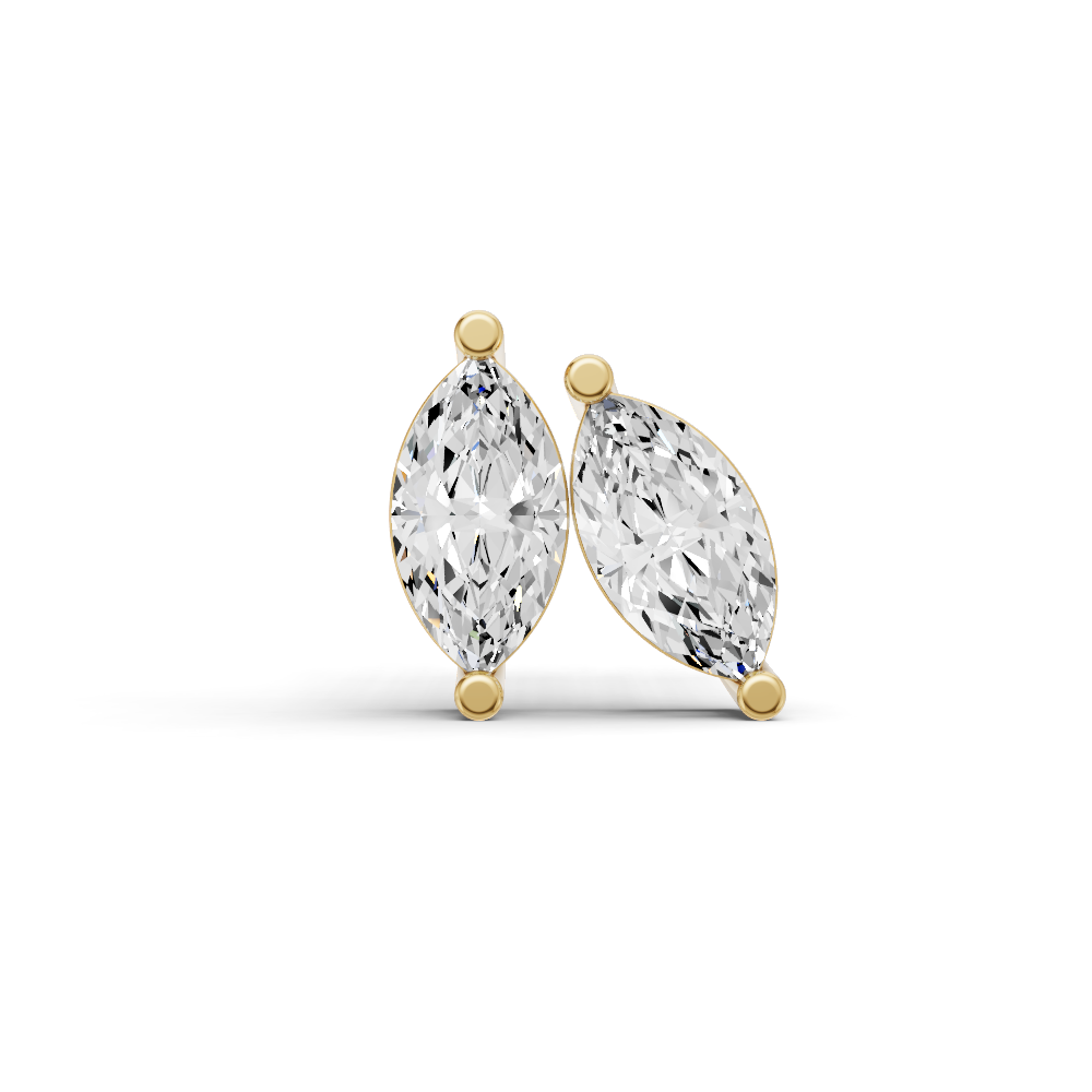 W Lab Grown Marquise Shape Diamond Solitaire Earrings with Prong Setting