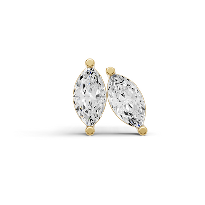 W Lab Grown Marquise Shape Diamond Solitaire Earrings with Prong Setting