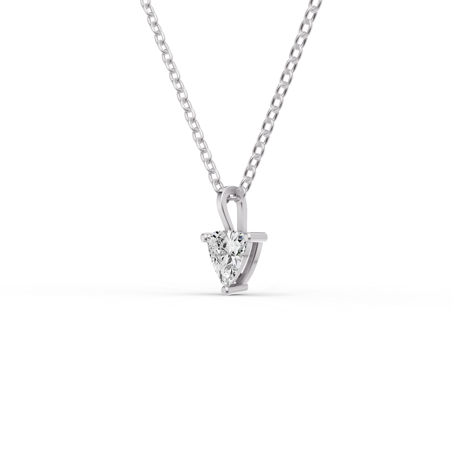Lab Grown Trillion Shape Diamond Solitaire Pendant with Bail