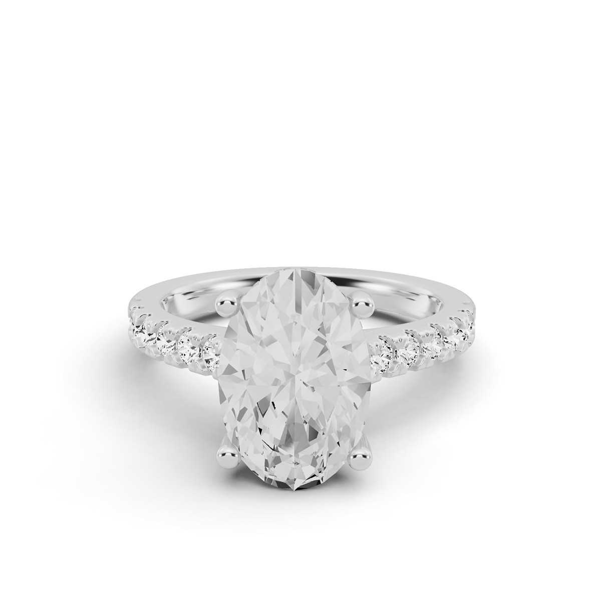 Bridal Cathedral Hidden Halo Dia on Shank PG45 - Center Oval Cut