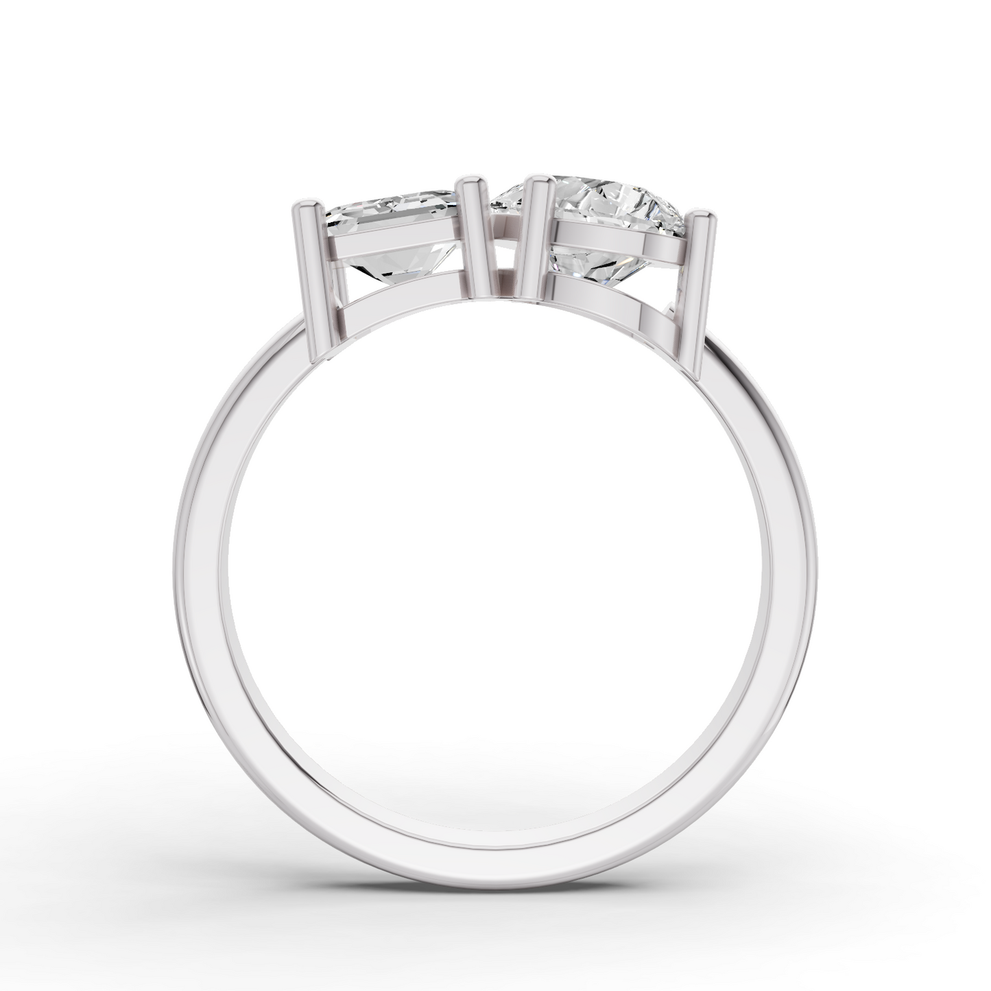Emerald & Pear Shape Two Stone Ring