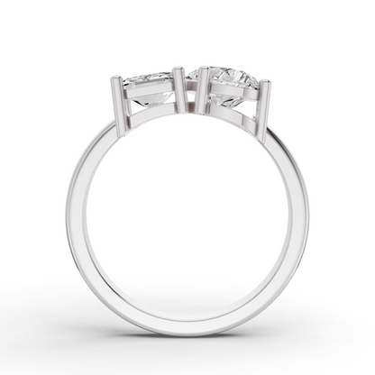 Emerald & Pear Shape Two Stone Ring