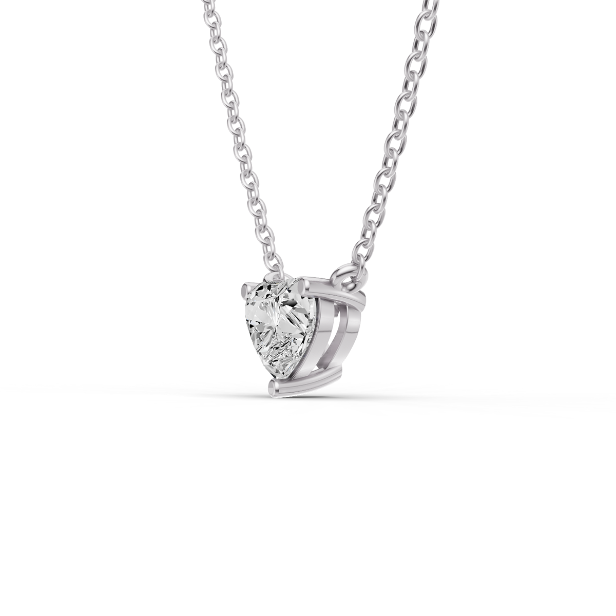 Lab Grown Floating Heart Shape Diamond Solitaire Pendant
