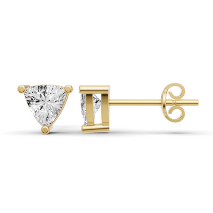 W Lab Grown Trillion Shape Diamond Solitaire Earrings with Prong Setting