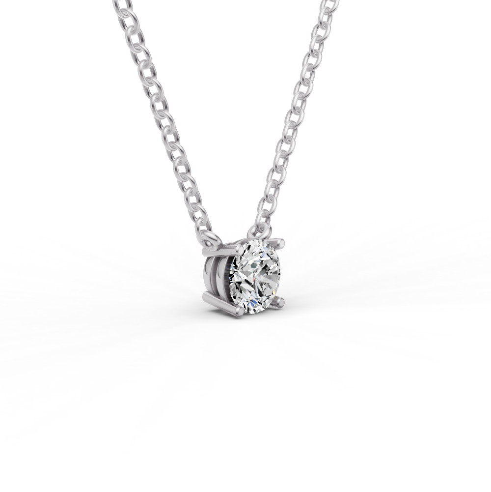 Lab Grown Floating Round Shape Diamond Solitaire Pendant