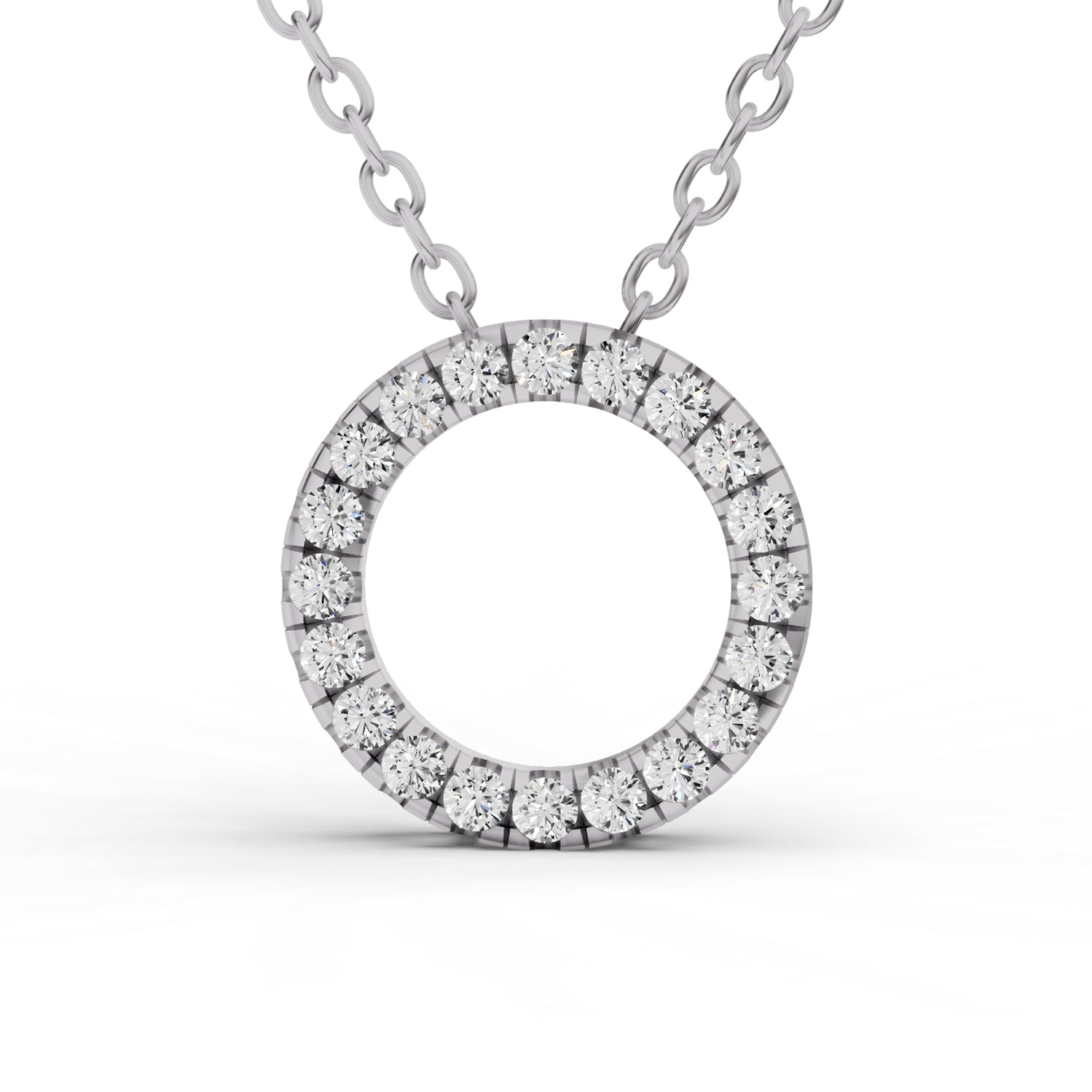 W Lab Grown Diamond Basic Circle Pendant