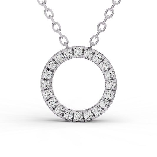 W Lab Grown Diamond Basic Circle Pendant