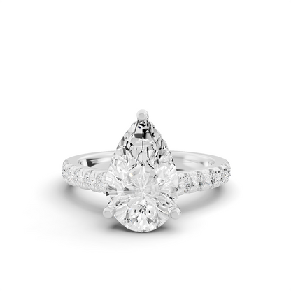 Bridal Cathedral Hidden Halo Dia on Shank PG45 - Center Pear Cut