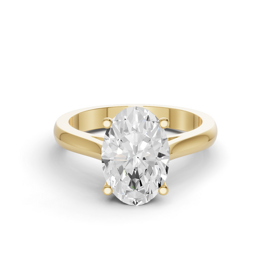 Oval Cut Cathedral Solitaire Ring