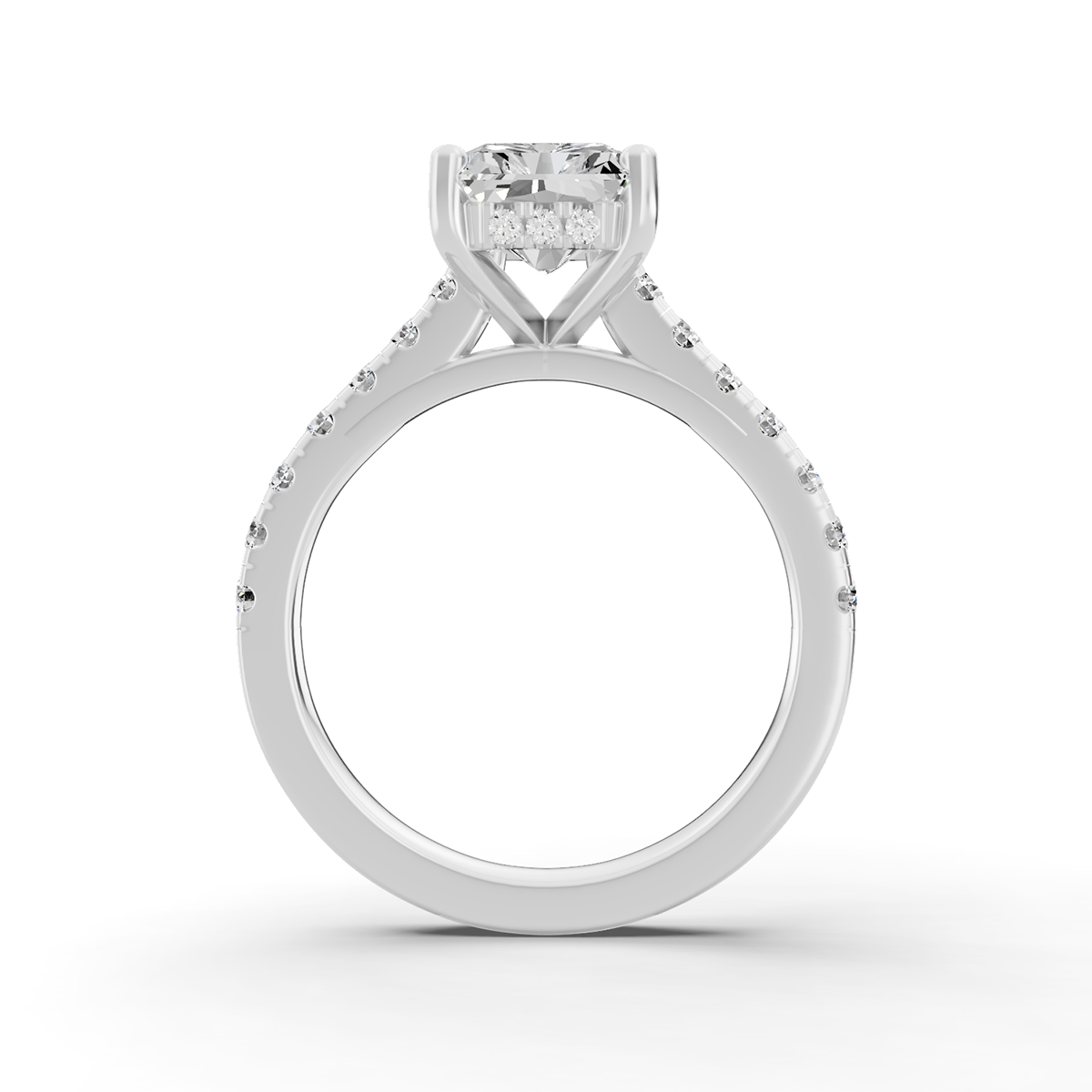 Bridal Cathedral Hidden Halo Dia on Shank PG45 - Center Radiant Cut
