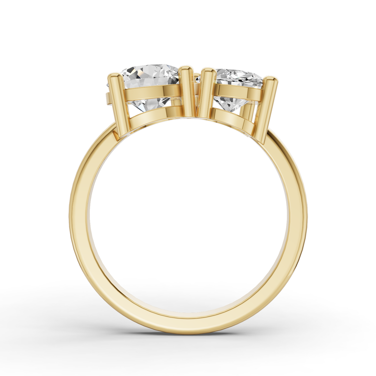 Round & Oval Shape Two Stone Ring