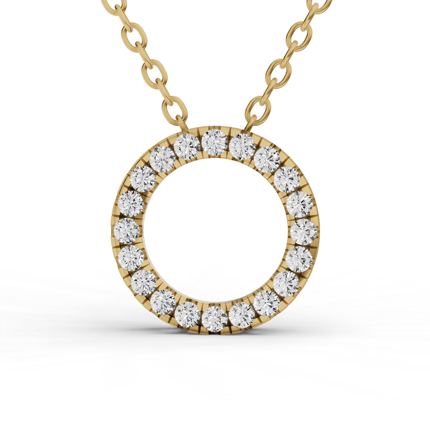 W Lab Grown Diamond Basic Circle Pendant