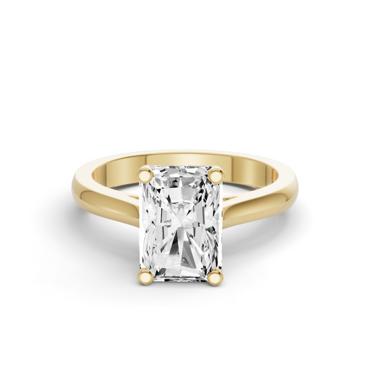 Radiant Cut Cathedral Solitaire Ring