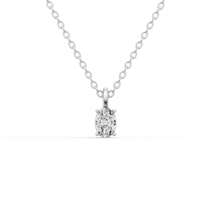 Lab Grown Oval Cut Diamond Solitaire Pendant with Bail