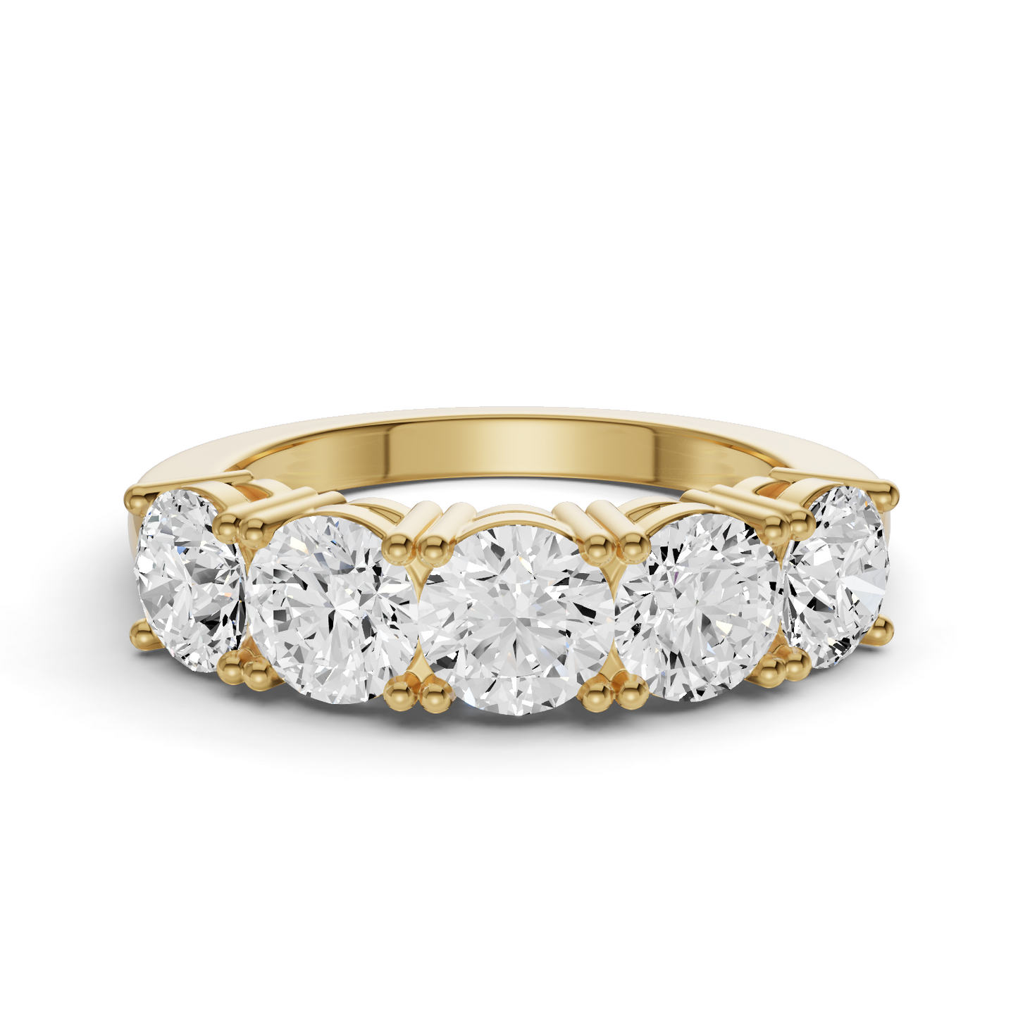 LG RD Five Stone Rings - Flat Shank Settings