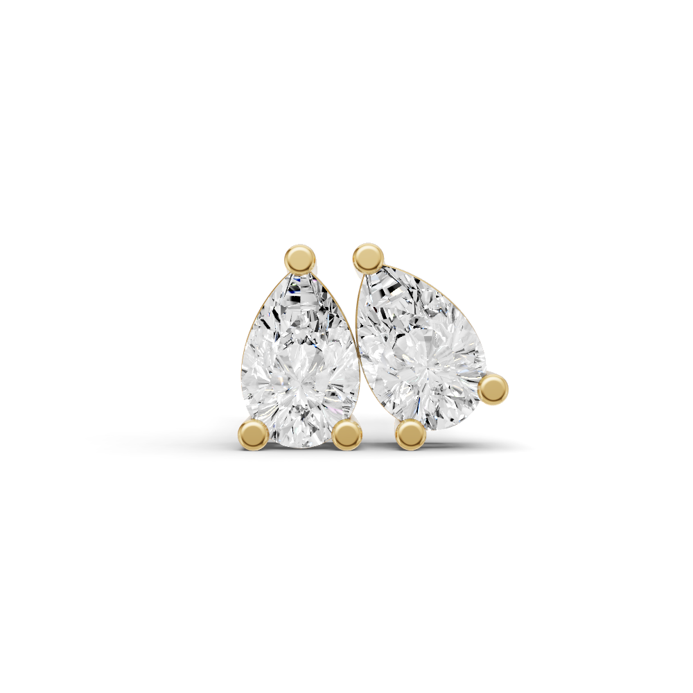 W Lab Grown Pear Shape Diamond Solitaire Earrings with Prong Setting
