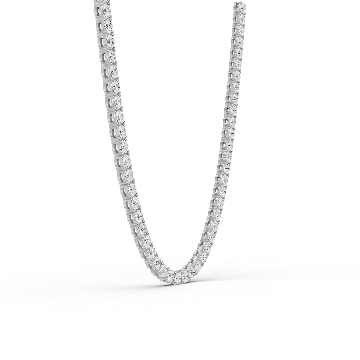 4 PRONG LIGHTWEIGHT STRAIGHT LINE NECKLACE  -  16 INCH