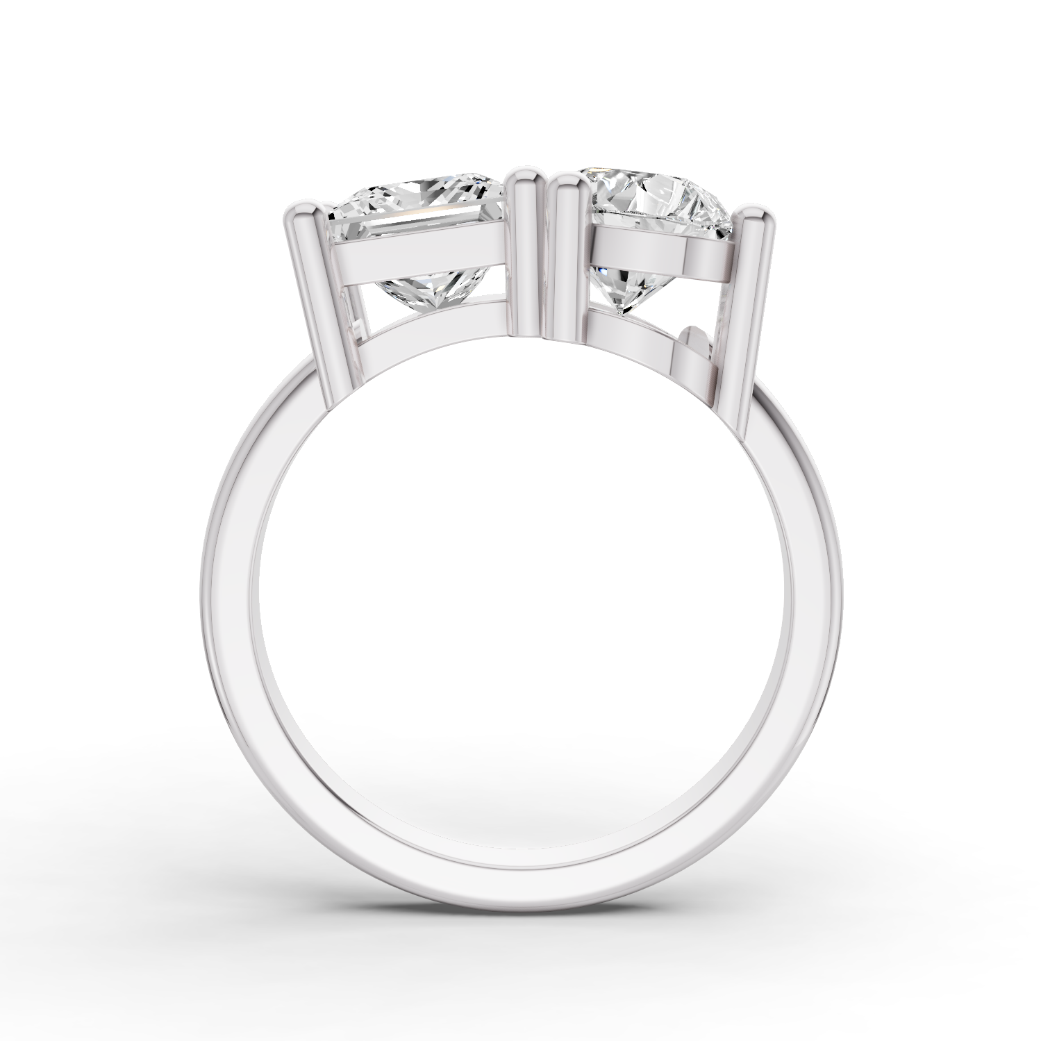 Princess Cut & Pear Shape Two Stone Ring