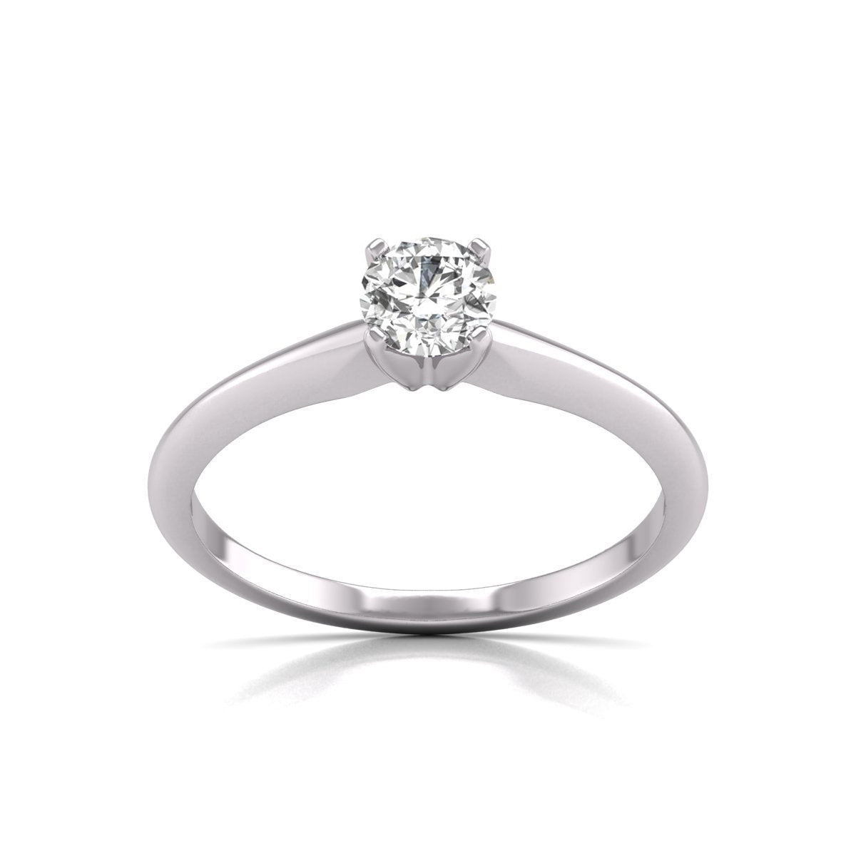 Round Shpae 4 Prong Solitaire Rings - Basket Settings