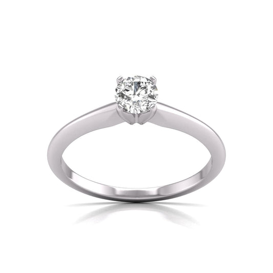 Round Shpae 4 Prong Solitaire Rings - Basket Settings
