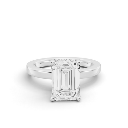 Bridal Hidden Halo No Dia on Shank PG46 - Center Emerald Cut