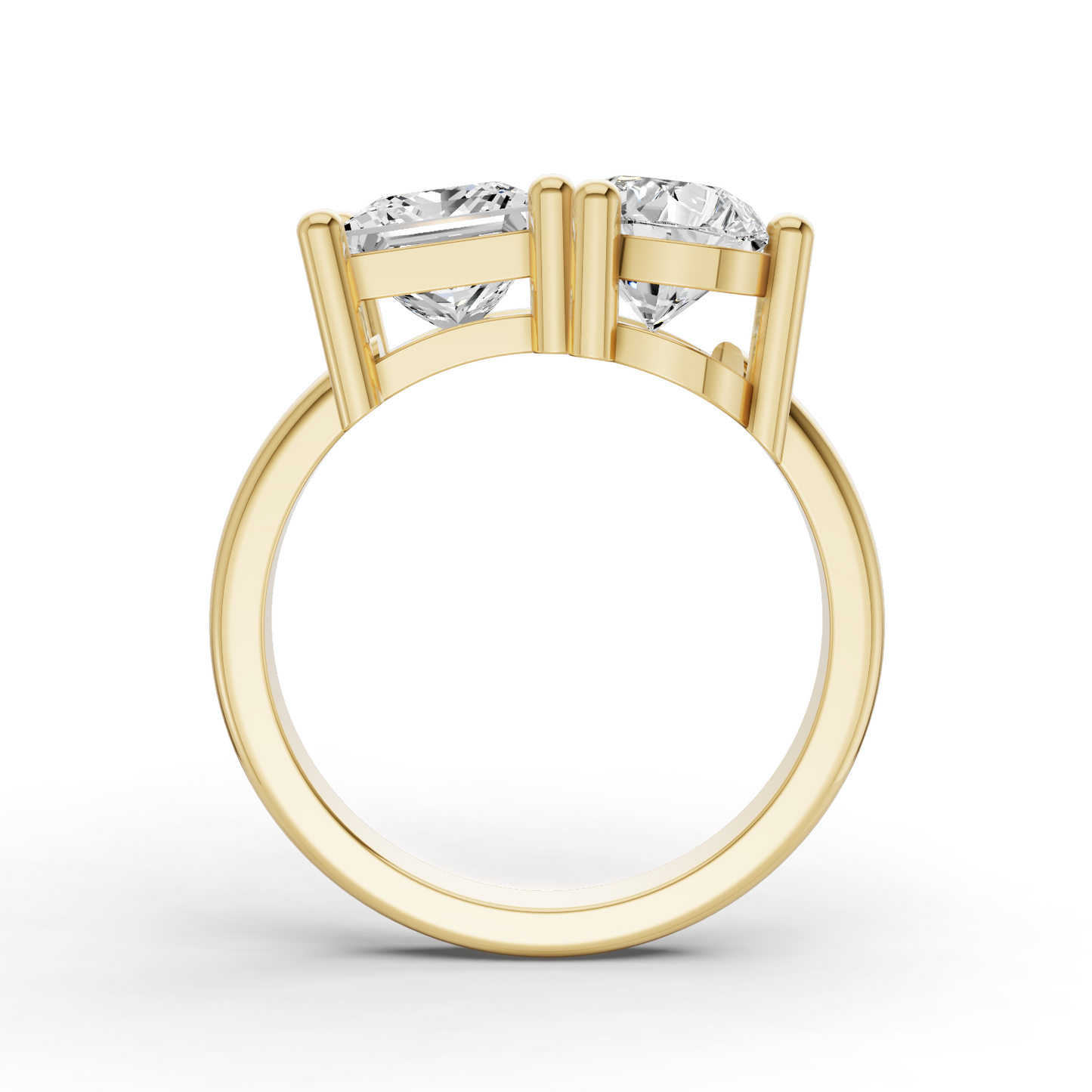 Princess Cut & Pear Shape Two Stone Ring