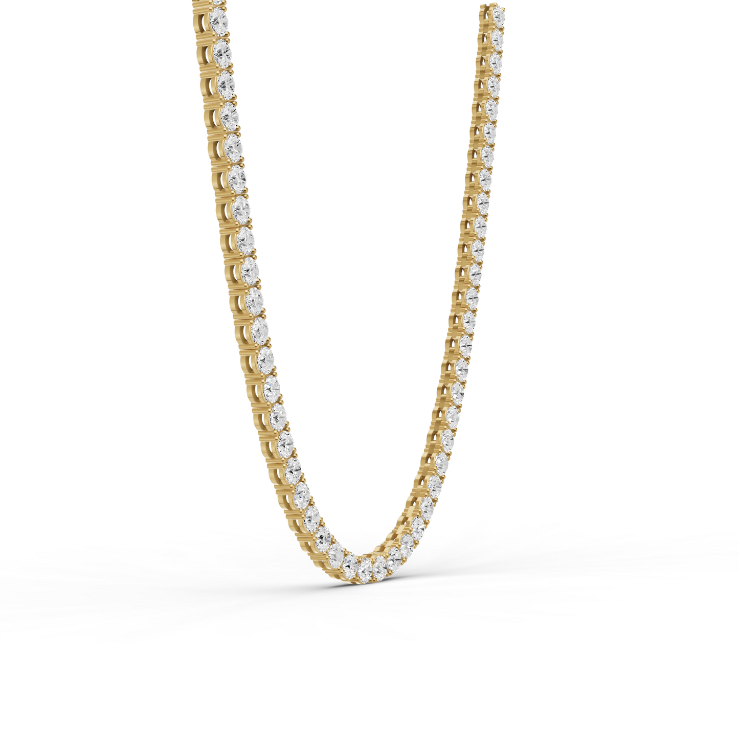 4 PRONG  LIGHTWEIGHT STRAIGHT LINE NECKLACE  -  18 INCH