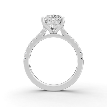 Bridal Cathedral Hidden Halo Dia on Shank PG45 - Center Oval Cut