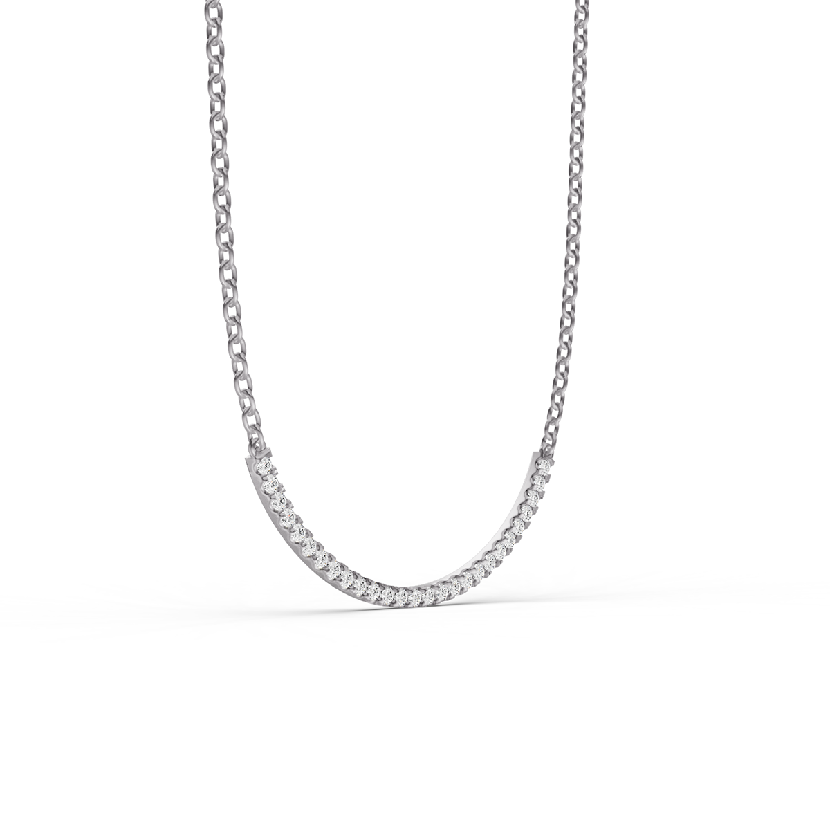 W Round Lab Grown Diamond Smiley Pendant